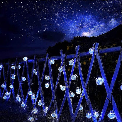 Lezonic Halloween Decorations Solar Lights,Solar Light Outdoor Waterproof with 8 Lighting Modes 7M/ 24 Ft,50 LED Solar Outdoor String Lights for Tree,Garden,Patio,Party,Festival (Blue)