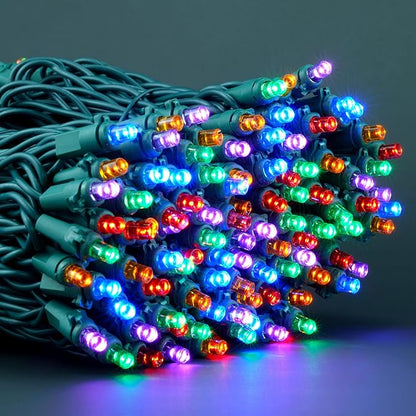 YULETIME Multicolor Wide Angle LED Christmas Lights 200 Count 50 ft, Pack of 2 Strands 25 ft 100 Lights UL Certified Commercial Grade String Light Set (Multicolor)
