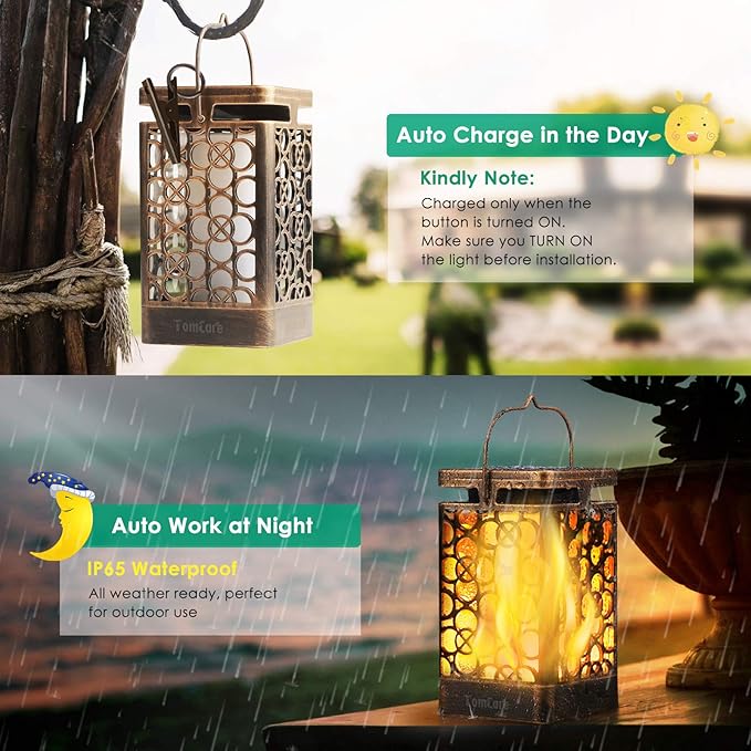 TomCare Solar Lights Upgraded Solar Pathway Lights