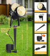 12W Landscape Lighting, IP66 Waterproof Spotlight with 6.6Ft Cable + Plug+ Switch - Outdoor Security Flood Light | Lumora