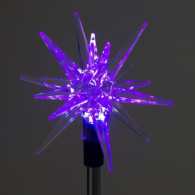 (8 Pack) Solar Color Changing Outdoor Garden Pathway Stake LED Starburst Light | Lumora