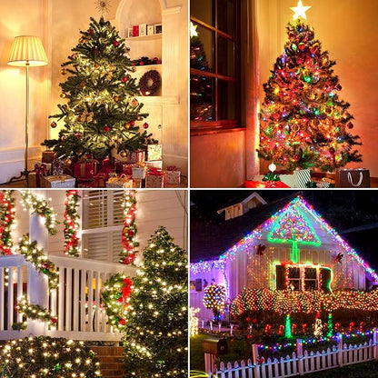 Chuya Christmas String Lights 500 Led Light Color Changing Warm White & Muticolor 11 Modes UL588 for Christmas Tree Lights Decoration Outdoor (Pack of 2)