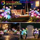 Garpar Solar Lily Lights with Swaying Butterflies, Upgraded Garden Solar Lights Outdoor Decorative, Waterproof | Lumora