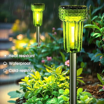 St. Patrick's Day Solar Pathway Lights Outdoor,Green Solar Lights LED Waterproof, St. Patrick's Day Decorations Solar Lights Auto Dusk-to-Dawn for Yard, Path, Garden, Walkway, Landscape 8 Pack