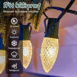 C9 Light Strand, 2 Pack 100 FT Outdoor String Lights Christmas Stringer with 100 Sockets for Christmas Decor Patio | Lumora
