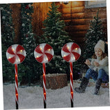 1set Solar Powered Candy Cane Pathway Lights Lollipop Design for Outdoor Christmas Decoration Charming Solar | Lumora