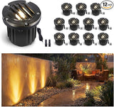 Gardenreet Landscape Well Lights Brass - Ip65 Waterproof Low Voltage Hardwired LED In Ground Lighting, Electric 12V | Lumora