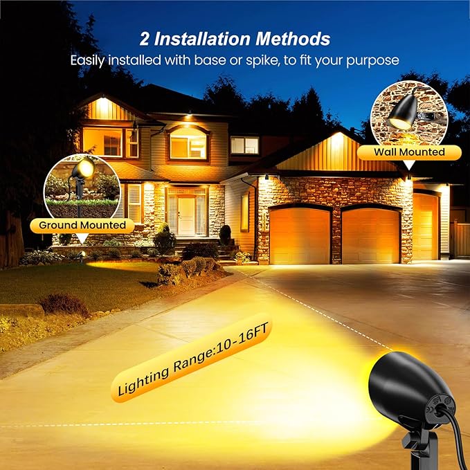 20W Outdoor LED Landscape Lighting Spot Lights Outdoor 1880LM IP66 Waterproof Landscape Lights for Pathway Patio | Lumora