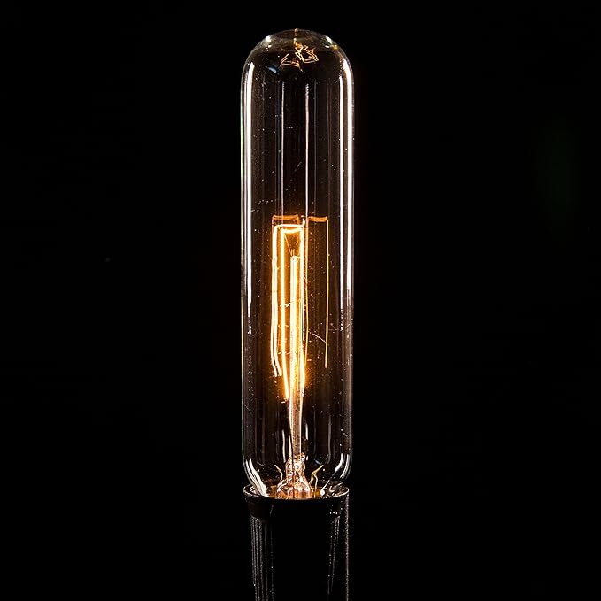 Hometown Evolution, Inc. Edison Bulb Outdoor String Lights with Hand-Threaded Filament (T25 Tube Edison - Black Wire, 100 ft)
