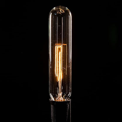 Hometown Evolution, Inc. Edison Bulb Outdoor String Lights with Hand-Threaded Filament (T25 Tube Edison - Black Wire, 25 ft)