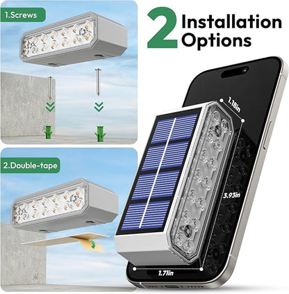 Solar Step Lights for Outside, 12 Pack Stair Lights Outdoor Waterproof IP65, 14 LED Warm White, Auto On/Off, Long-Lasting Solar Stair Lights for Patio, Porch, Walkway,Front Door Decor
