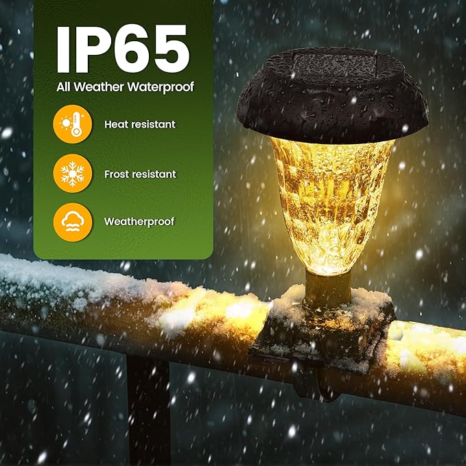 Solar Christmas Fence Lights Outdoor Decor, Waterproof Patio Lights with Warm White Color for Holiday & Halloween | Lumora