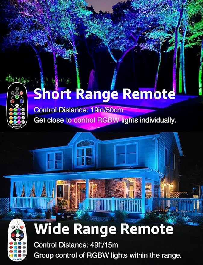 SUNVIE RGB Christmas Low Voltage Landscape Lights Color Changing 12W LED Landscape Lighting Outdoor Waterproof | Lumora