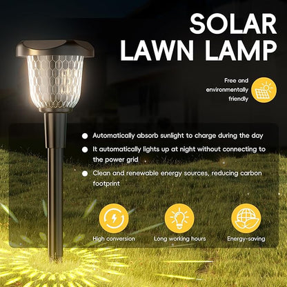 Bright 1 Pack Solar Pathway Lights, Dual Color Modes (Color Changing & Warm Yellow), IP67 Waterproof Auto On/Off Solar Lights for Garden, Walkway, Yard, Driveway Landscape Decor