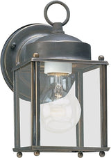 Sea Gull Lighting 8592-71 New Castle One-Light Outdoor Wall Lantern with Clear Glass Panels, Antique Bronze Finish | Lumora