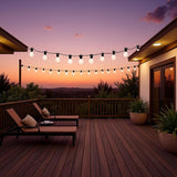 LED Patio String Lights, 35ft 18 Lights Adapter Powered, E26 Socket with S14 Bulbs Weatherproof Outdoor Bistro | Lumora