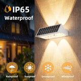 NIORSUN Solar Fence Lights Outdoor, 16 Pack Up and Down Waterproof Solar Wall Lights, Fence Lights with Lens, Warm | Lumora