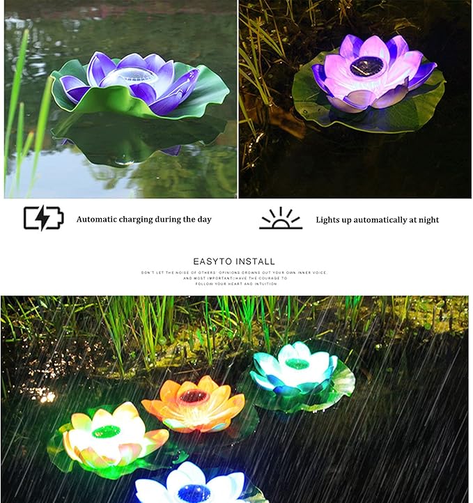 JNYB Solar Flower Lights Outdoor Garden, 2 Pack Beautiful Lotus Flower Solar Powered Lights, IP65 Waterproof 7 | Lumora