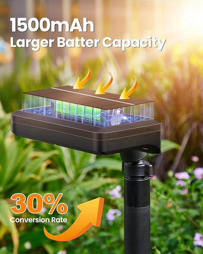 Solar Walkway Lights Outdoor, 92 LEDs Motion Sensor Outdoor Lights,600Lumen Brighter Solar Pathway Light with Adjustable Angle for Garden, Yard, Walkway(Warm White, 2 Pack)
