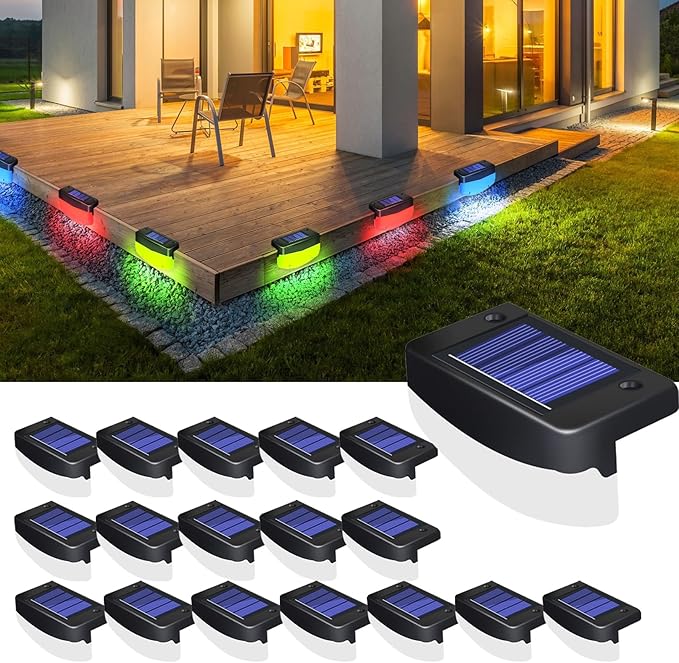 RGB Color Changing Solar Pool Side Lights, Outdoor Solar Deck Lights, Solar Step Lights IP65 Waterproof for Outdoor | Lumora