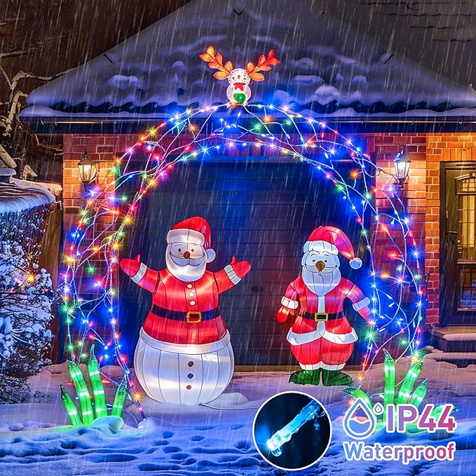 JMEXSUSS 150 LED Christmas Lights Indoor Outdoor Waterproof, 59 ft Connectable Christmas Tree Lights Plug in, 8 Modes Multicolor String Lights for Bedroom Tree Fence Patio Party Christmas Decorations