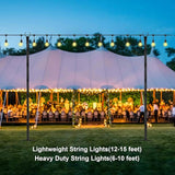 Suchtale 8.5FT Poles for String Lights with Forks, 4 Pack Metal Stands with Hooks & 5-Prong Base for Garden, Patio | Lumora