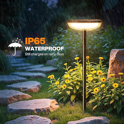 Solar Pathway Lights Outdoor, 6 Pack Tall Solar Garden Lights Outdoor Waterproof for Yard Flower Bed Patio Path Walkway Driveway Outside Decor Landscape Lighting