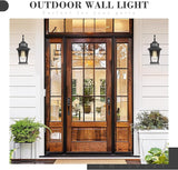 Emliviar Outdoor Porch Light, Modern Outside Wall Light Fixture for House Garage, Clear Glass in Black Finish, 12" | Lumora