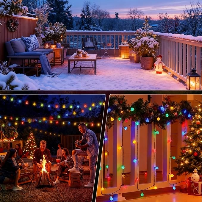 Solar String Lights Outdoor Waterproof IP65 9.3 Feet 20 LED 8 Modes Crystal Globe Fairy Light for Garden Parterre | Lumora