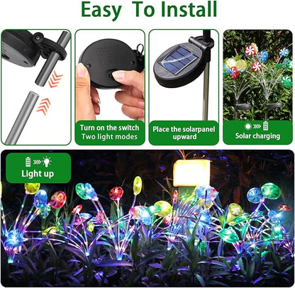 NINIPAPA Solar Garden Lights Outdoor Pathway Lights, 2 Pack Outside Valentines Day Holiday Solar Candy Lollipop Swaying and Waterproof Colorful Light for Yard Decor, Unique Mother's Day Birthday Gift