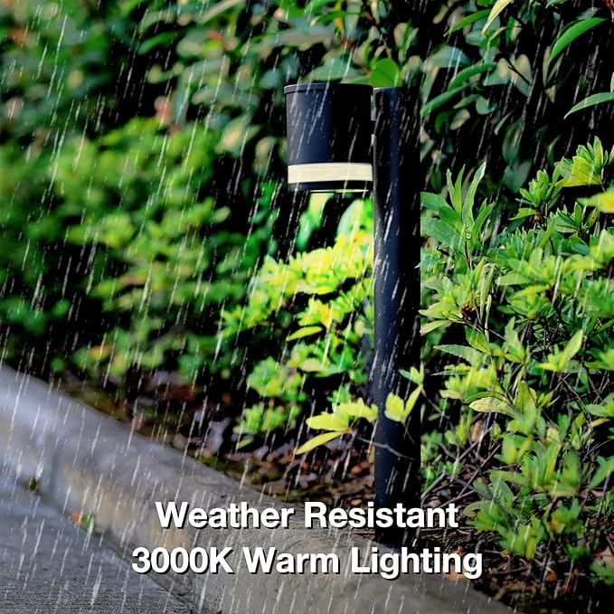 Solar Landscape Pathway Lights Outdoor LED Waterproof Solar Driveway Lights 24in Black Floor Lamp Low Voltage for Lawn Walkway Driveway Patio,3000K