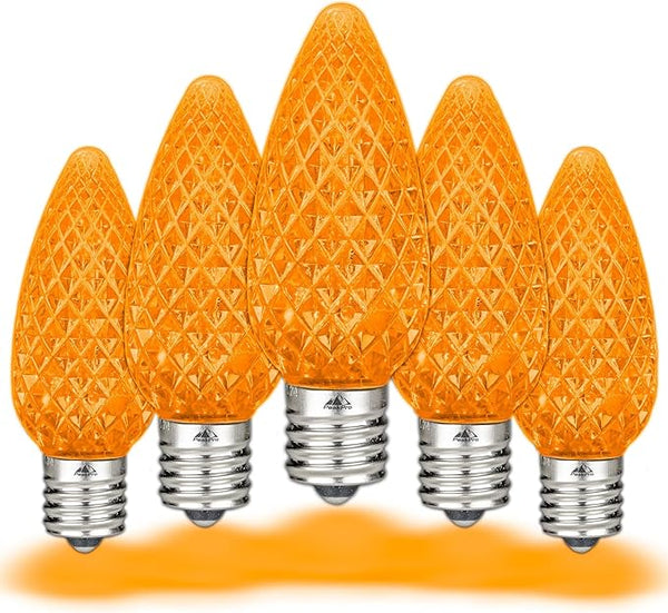 Novelty Lights 25PK C9 LED Faceted Ultra Bright Dimmable Outdoor Christmas Light Replacement Bulbs, String Lights | Lumora