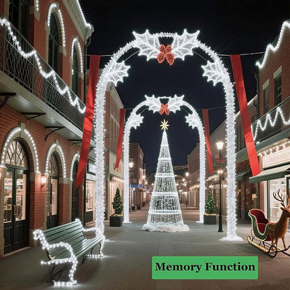 Tcamp 306FT 1000 LED White Christmas Lights, 8 Modes Christmas Tree Lights with Timer Memory Function, Green Wire Starry Fairy String Light for Xmas Tree Outdoor Indoor Decor