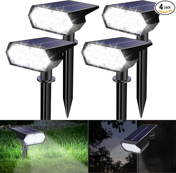 LYHOPE Solar Spot Light Outdoor, 49 LED Lights for Outside, 2 Modes Solar Powered Spotlights, Waterproof Pathway | Lumora