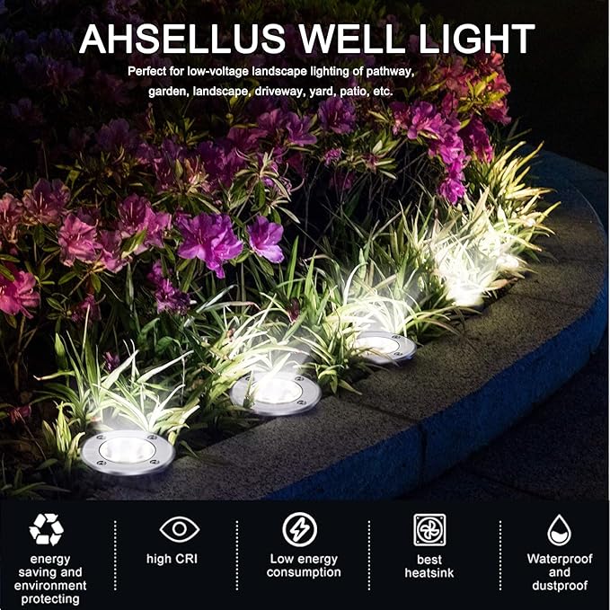 Low Voltage Landscape Light LED In-Ground Lighting with Connectors Well Lights Bright White Waterproof IP67 6W 12V | Lumora