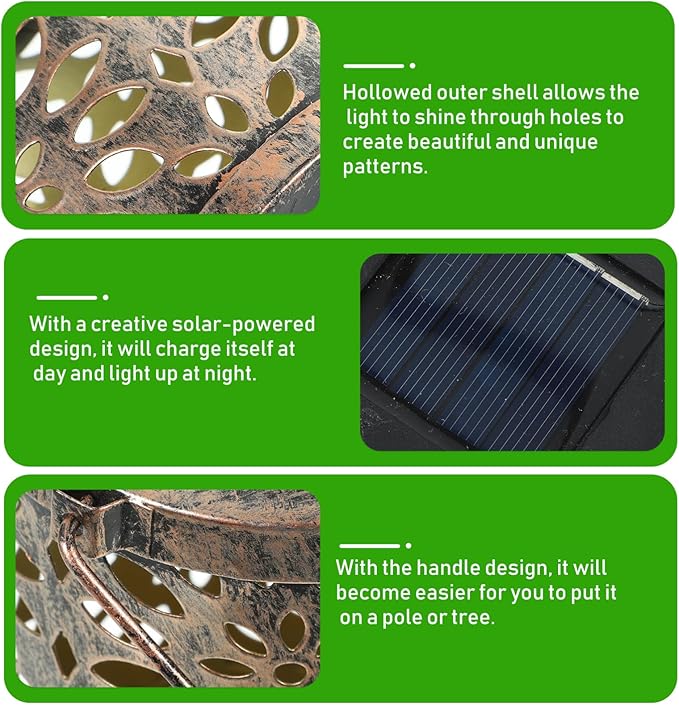 1pc Solar Claws Projection Lamp Hollowed Out Pattern Outdoor Light with Handle for Garden Solar Landscape Lantern | Lumora