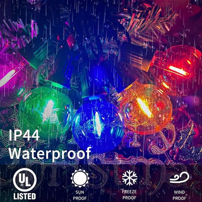 25FT Outdoor String Lights Connectable, Waterproof Multicolor LED Globe G40 Christmas Lights for Patio Xmas Tree Roof Holiday Party Decor