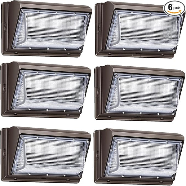 ledmo 120W LED Wall Pack Light Outdoor 6 Pack Exterior Commercial Lighting Fixture Waterproof Wall Mount for | Lumora