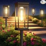 Upgraded Square Solar Pathway Lights Outdoor - 8 Pack, IP65 Waterproof & Super Bright, Auto On/Off Warm White LED | Lumora