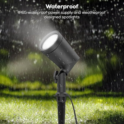 ZYAN APP Control Die-Cast Aluminum RGB Landscape Spotlights with Remote Control, Color Changing Music Sync Timer Alexa Compatible, Outdoor IP65 Waterproof for Patio Garden Yard Pathway, 8 Pack