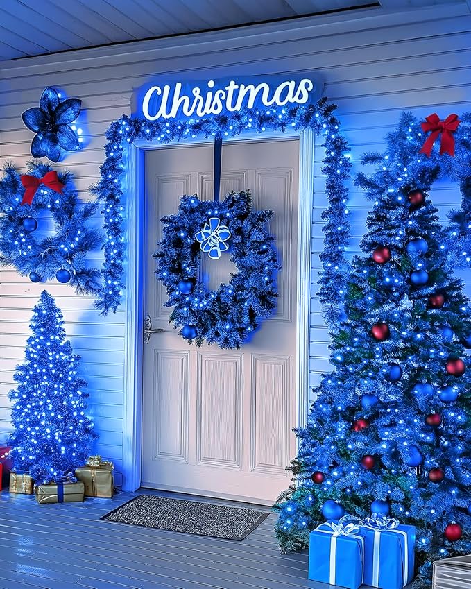 125FT 380LED Blue Christmas Lights, Extra Long Outdoor String Lights Waterproof, Timer & Memory, 8 Modes Dimmable | Lumora