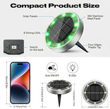 Peasur Mini Solar Ground Lights Outdoor, 4 Pack Flat Solar Powered Disc Lights, IP68 Waterproof, Anti-Rust | Lumora