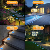 Ground Lights 12 Pack, IP68 Waterproof Solar Disc Lights for Outdoor, Flat Garden Light, In-Ground Light, Landscape | Lumora