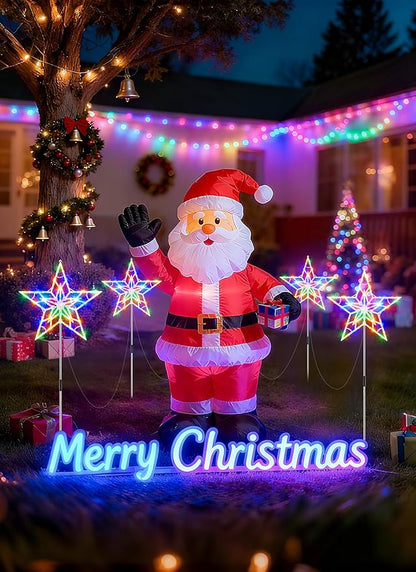 Brightown Pathway Lights Outdoor Christmas Decorations, Set of 10 Large Waterproof Stake Decorative Light for Outside Sidewalk Yard Lawn Path Walkway Driveway Marker Stake, Multicolor