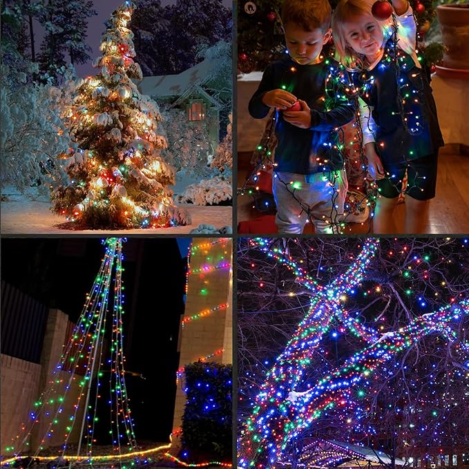 LAMPHOME Multi-Colored Christmas Mini String Lights, 25FT 50LED Waterproof Fairy Lights Plug in, Connectable Christmas Decorations for Indoor Outdoor Home Party Garden Yard