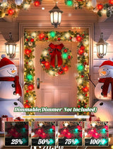 C9 LED Christmas Lights Outdoor 25Ft Outdoor Christmas Decorations String Lights Waterproof with 26 C9 LED Red | Lumora