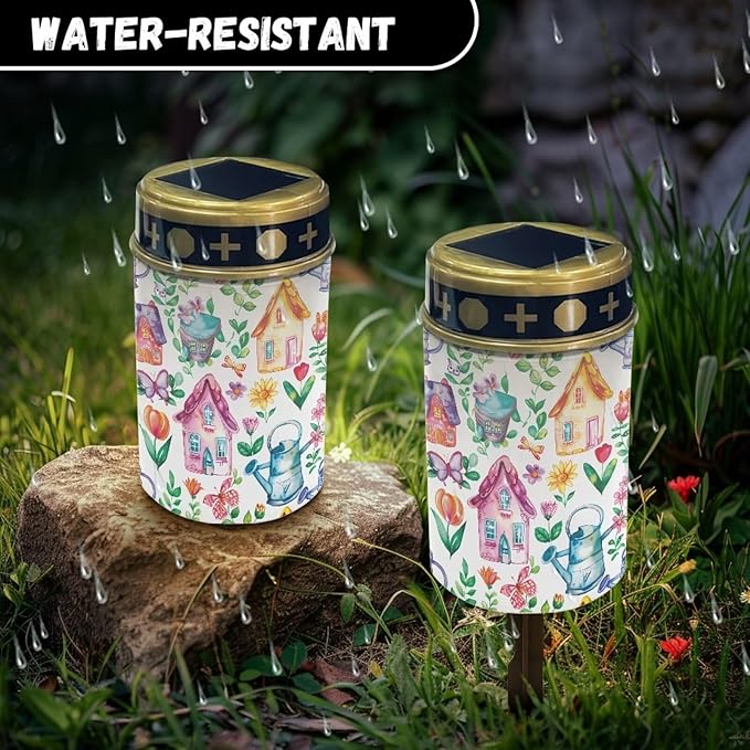 ZOUTAIRONG Garde Solar Light for Cemetery Grave 4 Pack Solar Garden Lights Solar Lights Outdoor Pathway Solar Pathway Lights Outdoor Cemetery Solar Lights for Grave Solar Lights