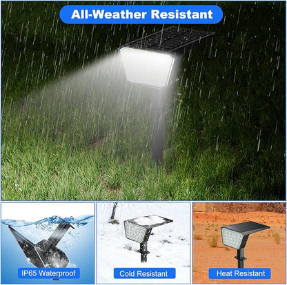 Solar Spot Lights Outdoor, IP65 Waterproof 44 LED Landscape Spotlights, Solar Powered Spotlight with Auto On/Off and 3 Lighting Modes for Outside Garden Decor, 4 Pack (Cool White)