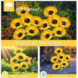 Solar Garden Lights Outdoor, 4 Pack Sunflower Lights with 24 Real Looking Flowers, Waterproof Summer Garden Decor | Lumora