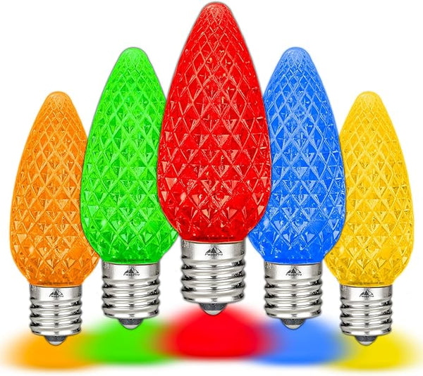Novelty Lights 250CT C9 LED Faceted Ultra Bright Dimmable Outdoor Christmas Light Replacement Bulbs - Decorative | Lumora